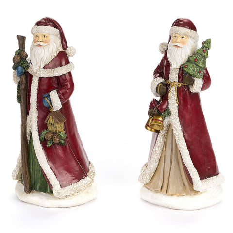 FABRIC CLOUDS Figurine Père Noël en résine 2 variantes rouge 10x10x21 cm