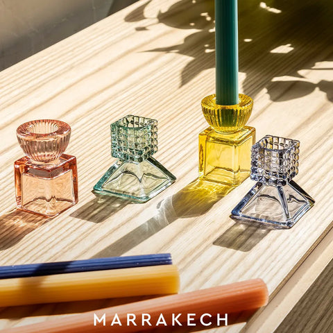 Emò Italia Portacandela mini cubo in vetro "Marrakech" 4 varianti (1pz)