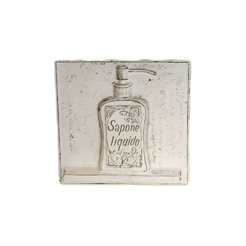VIRGINIA CASA Plaque de salle de bain à suspendre avec distributeur de savon blanc antique 25x25 cm