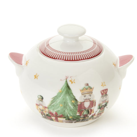 Nuvole di Stoffa Porcelain sugar bowl "Christmas Carol" 2 variants (1pc)